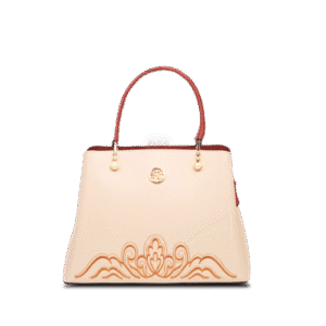 Embroidery Genuine Leather Elegant Crossbody Bag Veined Pattern