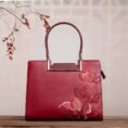 10_Sinocultural_Embroidery_Leather_Red_Tote_Bag_Magnolia_Women_s_Handbag