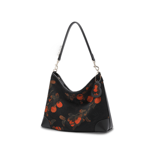 4_Xiangyunsha_Silk_Leather_Printed_Persimmon_Shoulder_Bag_YS220679 4_Xiangyunsha_Silk_Leather_Printed_Persimmon_Shoulder_Bag_YS220679