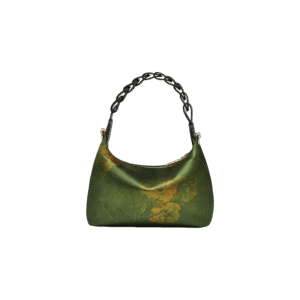 Xiangyunsha Silk Dark Green Mulberry Silk Shoulder Bag