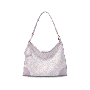 Zhuang Brocade Leather Shoulder Bag Tote Bag Romantic Purple