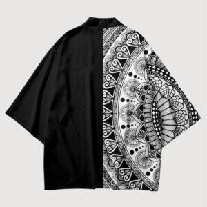 Black and White Haori 'Geometric'