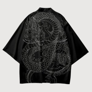 Black Japanese Haori 'Doragon'