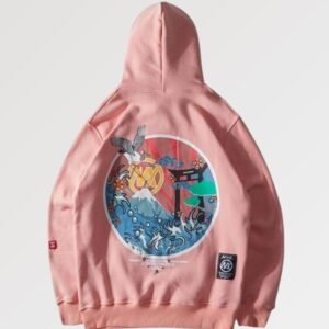 Cranes Pattern Streetwear Hoodie 'Bokeh'