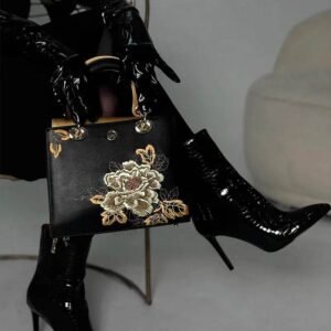 embroidery-leather-black-gold-peony-handbag-_maki-model