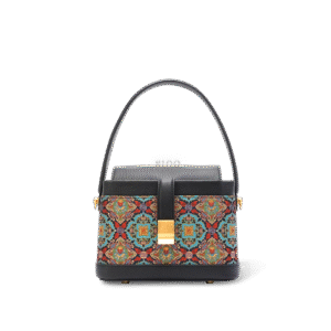 Luxury Song Brocade Scrolling Foliage & Lotus Motif Crossbody Bag