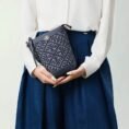 zhuang-brocade-bucket-crossbody-bag-model-blue-dress-waist-hold